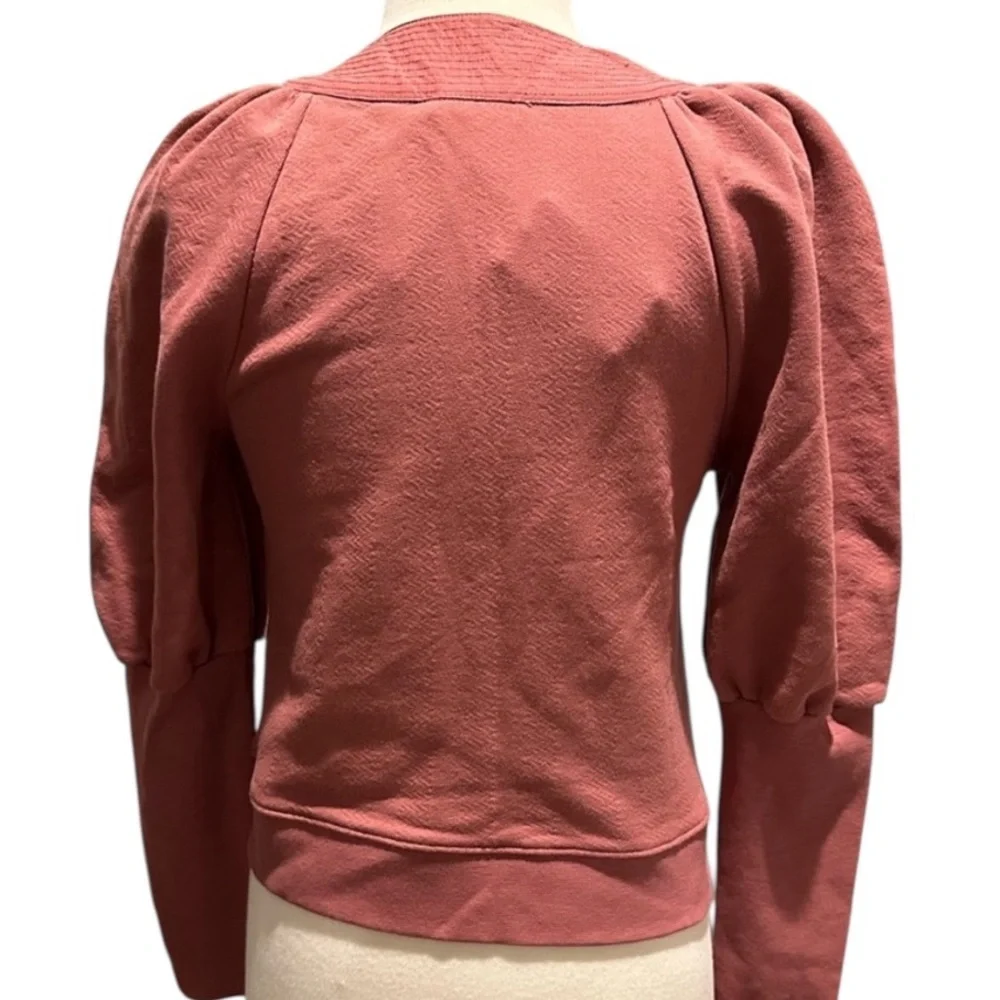 Ulla Johnson SUTTON U-NECK PUFF SLEEVE SWEATSHIRT NWT